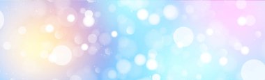 Renkli arkaplan panoramasında çok renkli bulanık bokeh