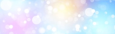 Renkli arkaplan panoramasında çok renkli bulanık bokeh