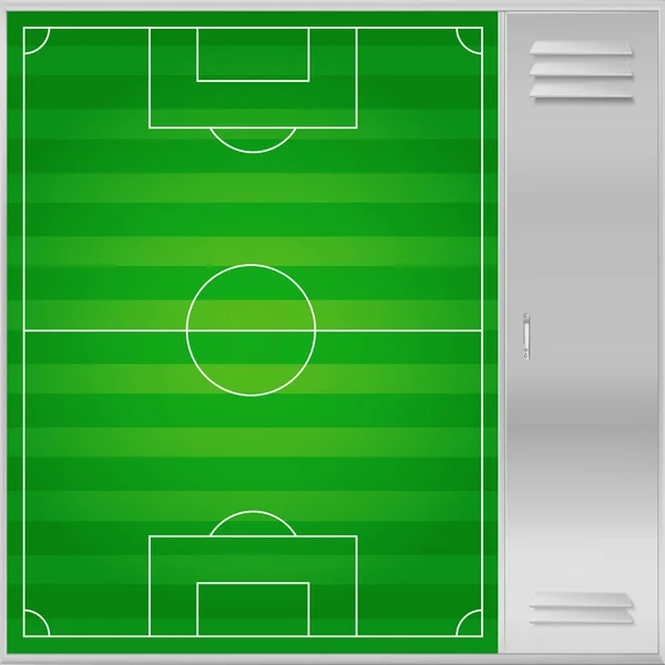 Campo Calcio Classico Con Rivestimento Verde Bicolore Sfondo — Vettoriale Stock