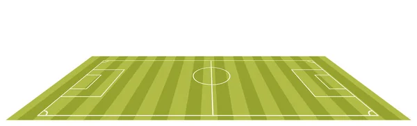 Campo Fútbol Clásico Con Recubrimiento Verde Bicolor Fondo — Vector de stock