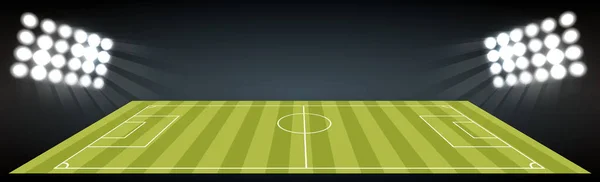 Campo Fútbol Clásico Con Recubrimiento Verde Bicolor Fondo — Vector de stock