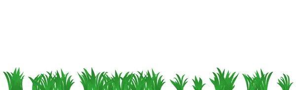 Green Juicy Grass White Background Panorama — Stock Vector