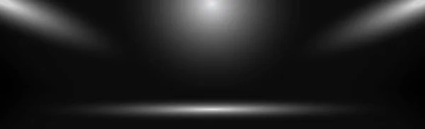 白い光と黒のパノラマのスタジオの背景 — ストック写真