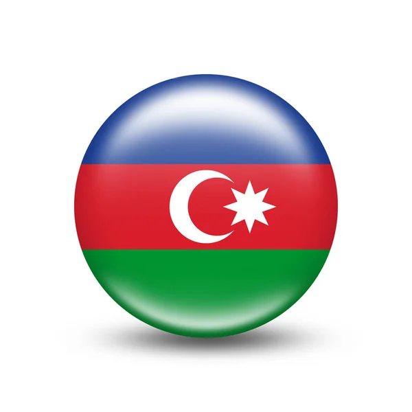 Ázerbájdžánská Vlajka Oblasti Bílým Stínem — Stock fotografie