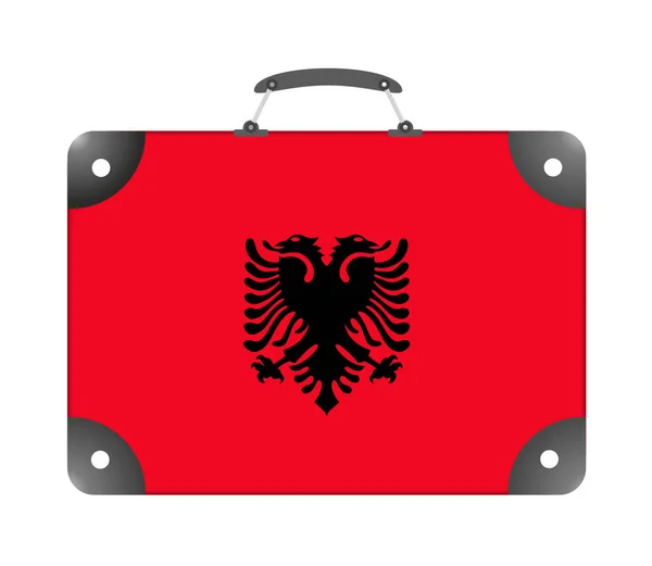 Bandera Del País Albania Forma Maleta Para Viajar —  Fotos de Stock