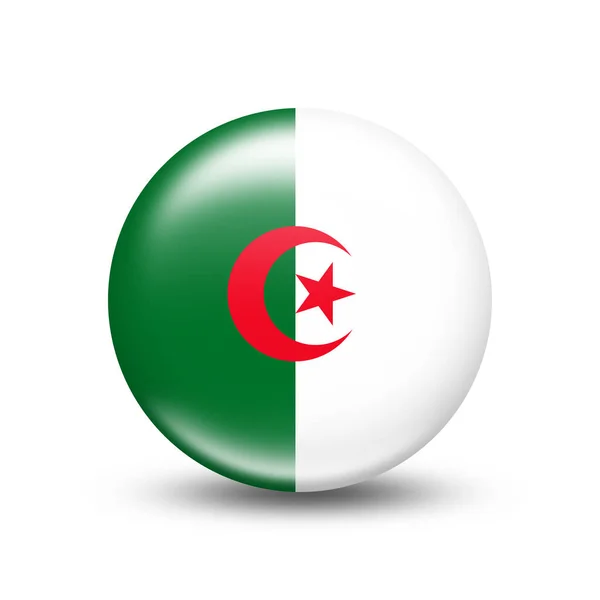Державний Прапор Алжиру Сфері Білою Тінню — стокове фото