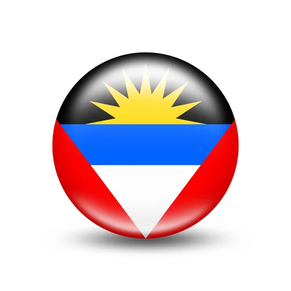 Antigua Barbuda Country Flag Sphere White Shadow — Stock Photo, Image