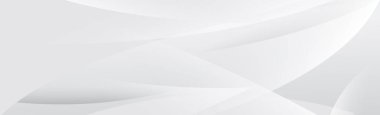 Dalgalı çizgiler ve gölgelerle beyaz vektör panoramik arkaplan