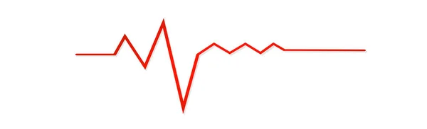Kalp Atışı Beyaz Zemin Üzerinde Eğri Kırmızı Çizgi Vektör — Stok Vektör