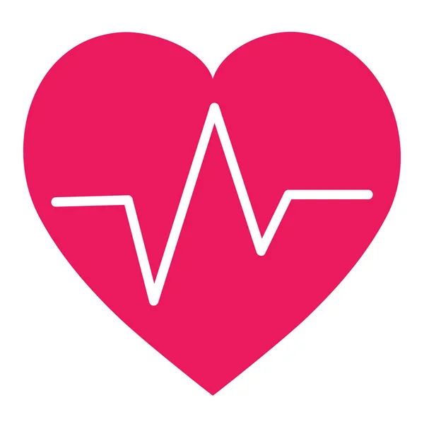 Heart Pulse Curved White Line Heart Background Векторная Иллюстрация — стоковый вектор