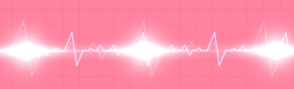 Пульс сердца - изогнутая красная линия на красно-черном фоне - векторная иллюстрация
