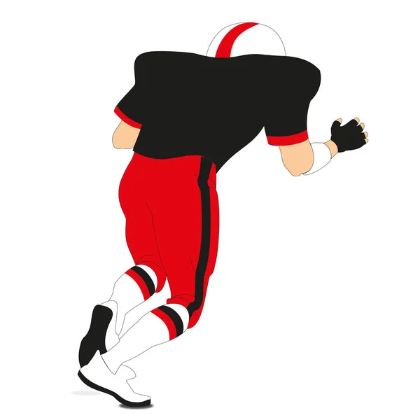 American Football Spieler Auf Weißem Hintergrund Vektorillustration — Stockvektor