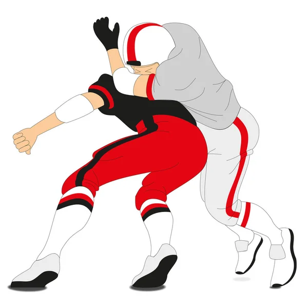 American Football Spieler Auf Weißem Hintergrund Vektorillustration — Stockvektor