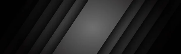 Fondo Negro Con Brillo Sombra Panorama Vector — Vector de stock