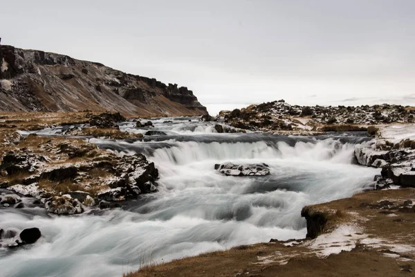 Arroyo Del Río Naturaleza Islandia Invierno Explora Las Tierras Vikingas — Foto de Stock