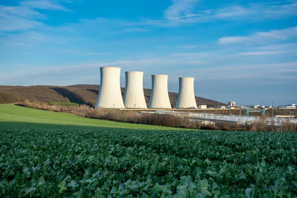 Nuclear Power Plant Blue Sky Background — Stock Photo, Image