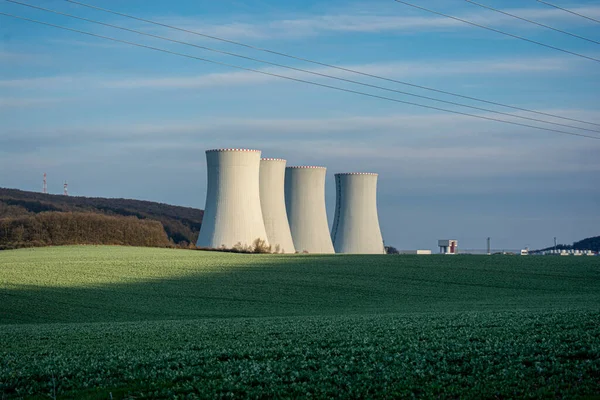 Nuclear Power Plant Blue Sky Background — Stock Photo, Image