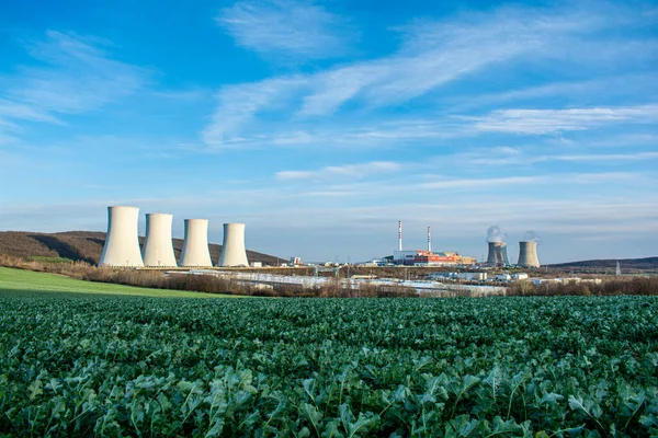 Nuclear Power Plant Blue Sky Background — Stock Photo, Image