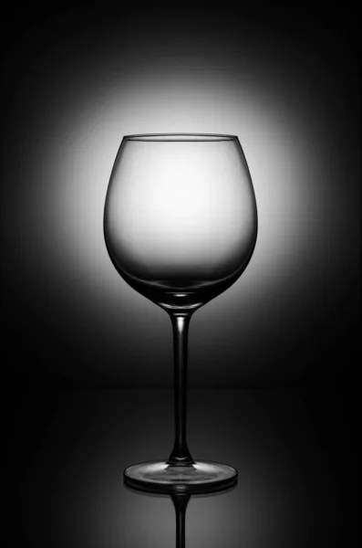 Empty Wine Glass Glass Dark Table Light — Stock Photo, Image
