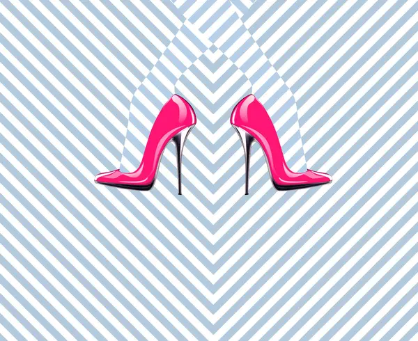 De benen van de vrouw in de mode hoge hakken schoenen. Pop art afbeelding. — Stockfoto