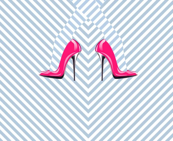 Frauenbeine in modischen High Heels. Pop-Art-Illustration. — Stockfoto