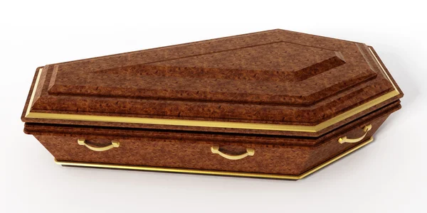 Coffin isolated on white background. 3D illustration — Stock Photo, Image