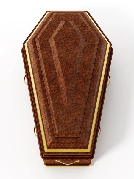 Coffin isolated on white background. 3D illustration — Stock Photo, Image