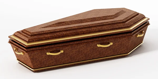 Coffin isolated on white background. 3D illustration — Stock Photo, Image