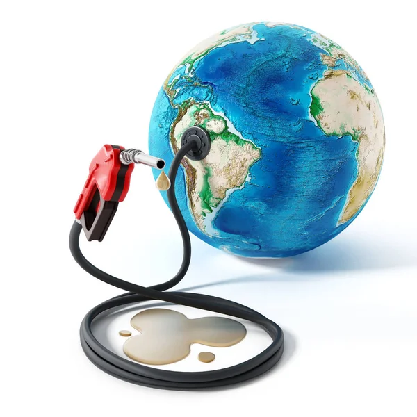 Αέριο αντλία και μάνικα που συνδέεται με τη γη. 3D απεικόνιση — Φωτογραφία Αρχείου