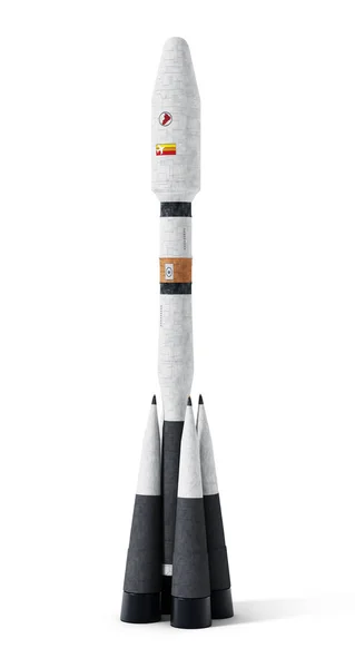Космічна ракета листя атмосфери Землі. 3D ілюстрація — стокове фото