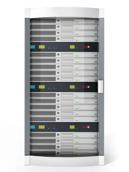 Serwer danych biały na białym tle. ilustracja 3D — Zdjęcie stockowe