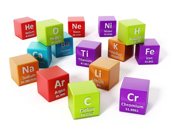 Periodic table elements. 3D illustration — Stock Photo, Image