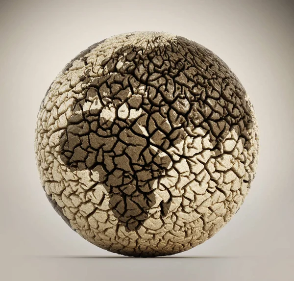 Wüste Erde mit rissigem Boden. 3D-Illustration — Stockfoto