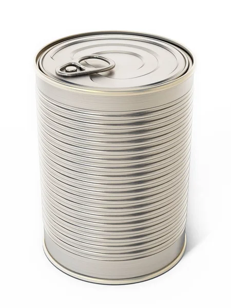 Tin can izolovaných na bílém pozadí. 3D obrázek — Stock fotografie