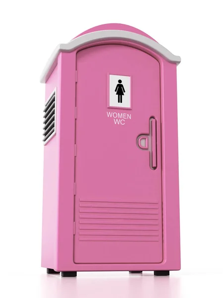 ポータブル ピンク女性トイレ。 3 d イラスト — ストック写真