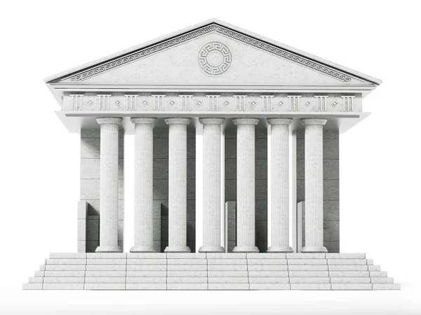 Old Greek temple isolated on white background. 3D illustration — Stock Photo, Image