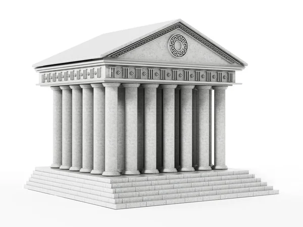 Oude Griekse tempel geïsoleerd op een witte achtergrond. 3D illustratie — Stockfoto