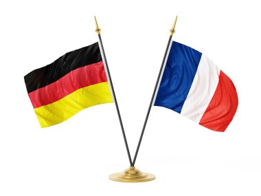 Almanya ve Fransa üstü bayrakları. 3D çizim