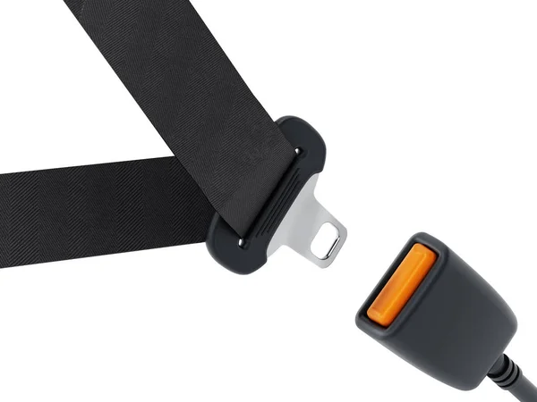 Cinturón de seguridad aislado sobre fondo blanco. Ilustración 3D — Foto de Stock