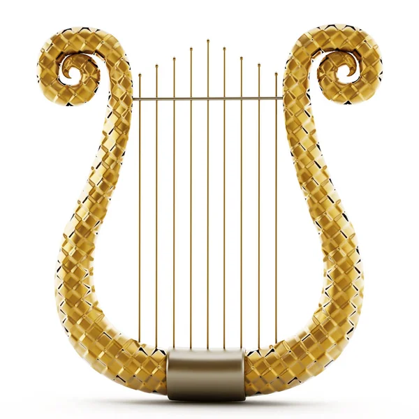 Harp geïsoleerd op een witte achtergrond. 3D illustratie — Stockfoto