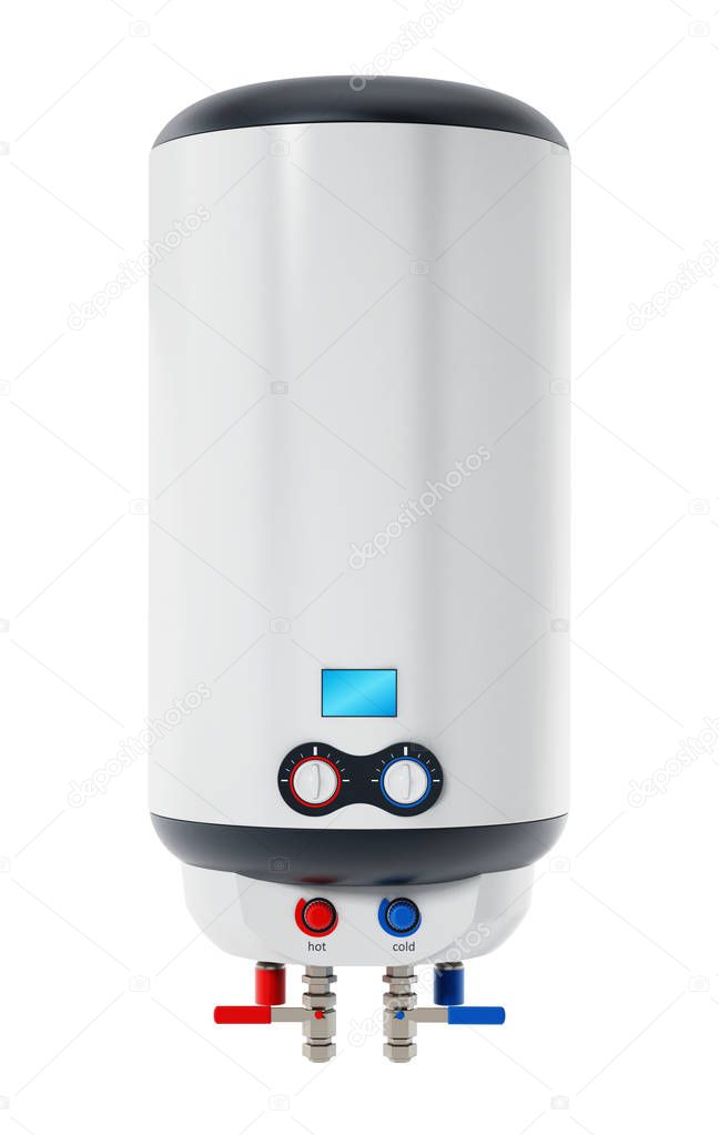 Water heater isolated on white background. 3D illustration