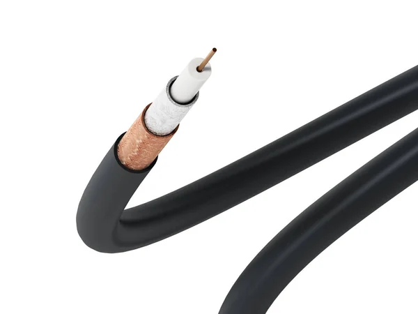 Koaxial kabel visar detaljerad lager. 3D illustration — Stockfoto