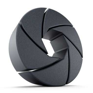 Beyaz arka plan üzerinde izole çekim sembolü. 3D çizim