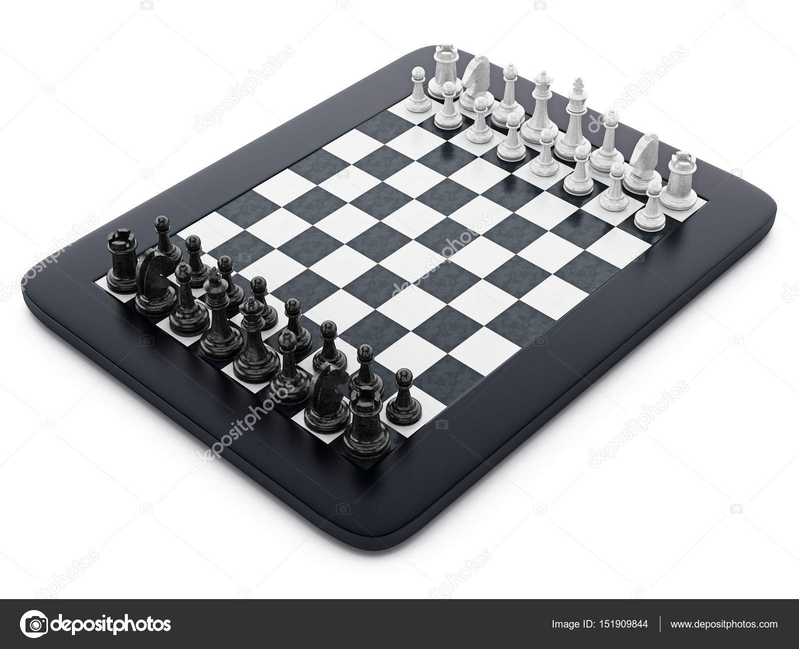 Playing Chess against the Computer - 3D Stock Illustration