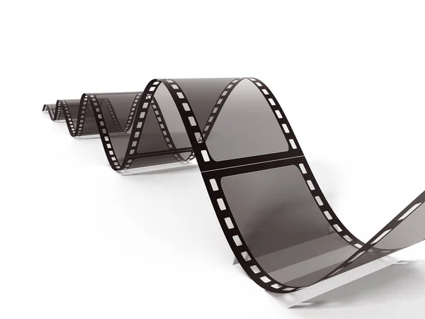 Vintage Filmstrip geïsoleerd op een witte achtergrond. 3D illustratie — Stockfoto