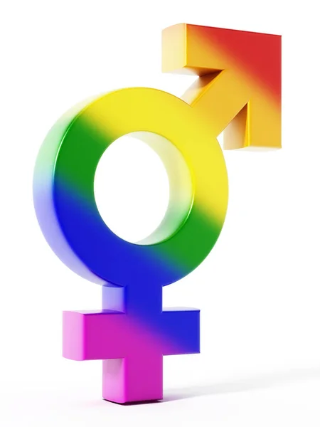 Male and female symbols united. 3D illustration — Stock Photo, Image