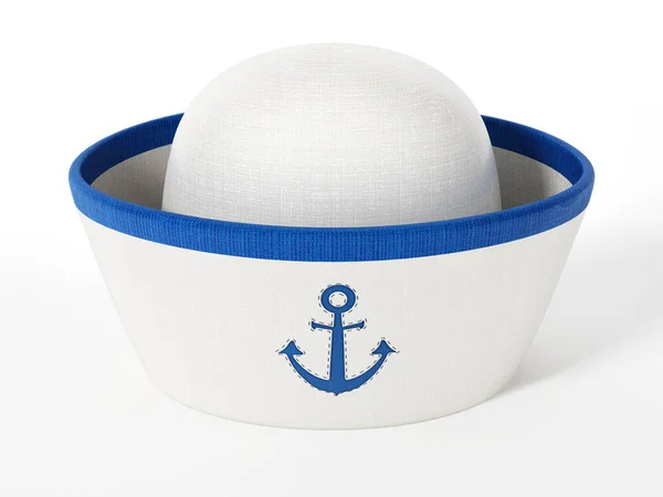 Морская шляпа с якорем значок изолирован на белом фоне — стоковое фото