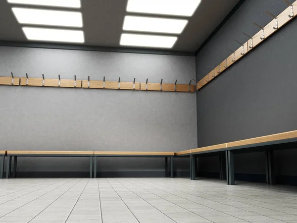 Omklädningsrum i en gymnastiksal. 3D illustration — Stockfoto