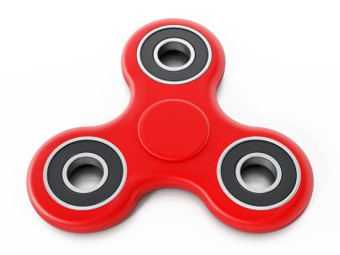 Beyaz arka plan üzerinde izole spinner kıpır. 3D çizim