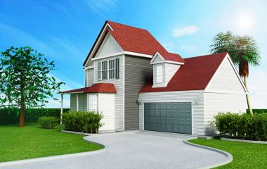 Modern ve lüks evi. 3D çizim